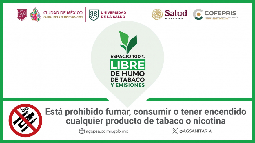 UNISA, Espacio 100 % Libre de Humo, de Tabaco y Emisiones