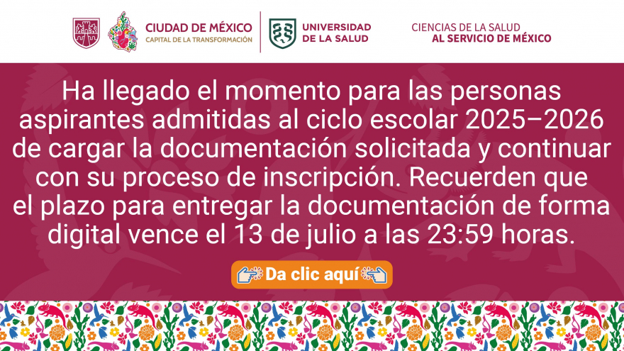Carga de Documentación Solicitada de Personas Aspirantes Admitidas al Ciclo Escolar 2025–2026
