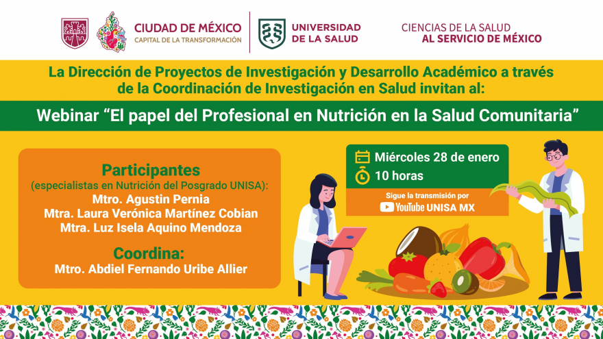 Webinar “El papel del Profesional en Nutrición en la Salud Comunitaria”