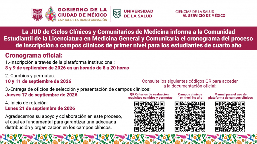 Proceso de Inscripción a Campos Clínicos para Estudiantes de Cuarto Año