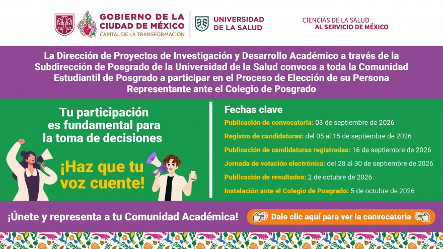 Proceso de Elección de su Persona Representante ante el Colegio de Posgrado